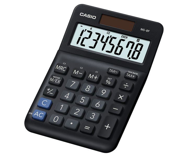 Casio MS-8F juodas biuro skaičiuotuvas
