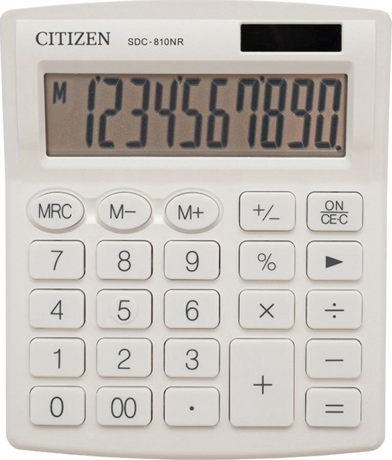 Calculator Citizen Citizen calculator SDC810NRWHE, white, desk, 10 seats, double power