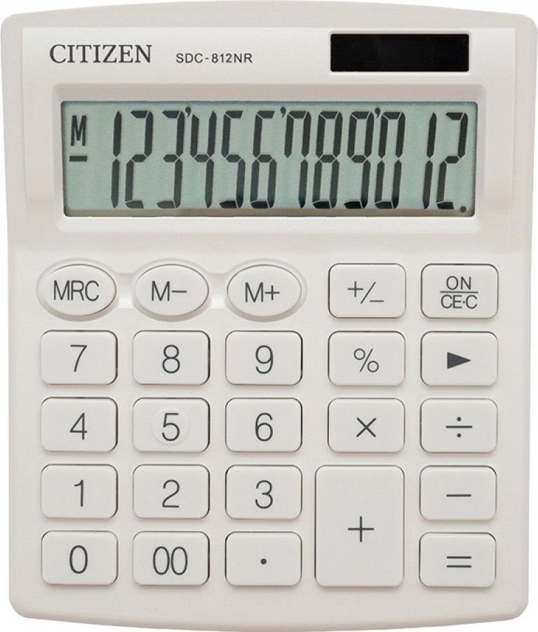 Calculator Citizen Citizen calculator SDC812NRWHE, white, desk, 12 seats, double power