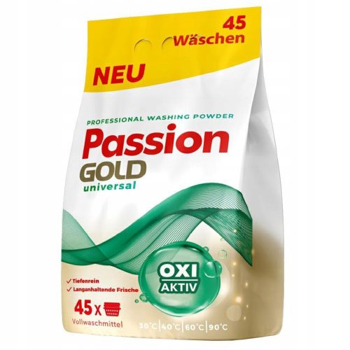 Skalbiamieji milteliai PASSION GOLD UNIVERSAL, 45 skalb., 2,7 kg