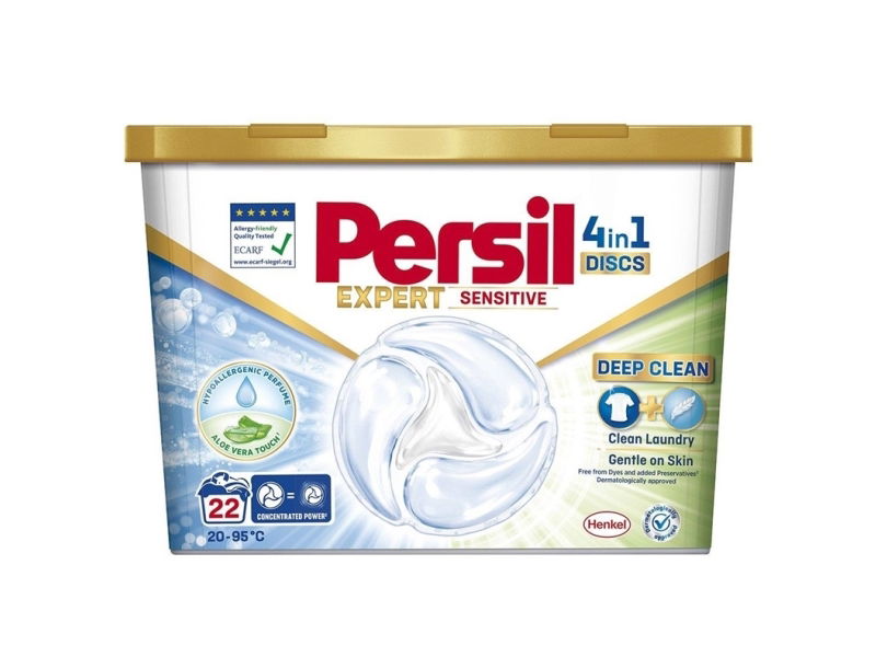 Skalbimo kapsulės PERSIL DISCS Sensitive, 22 skalbimai