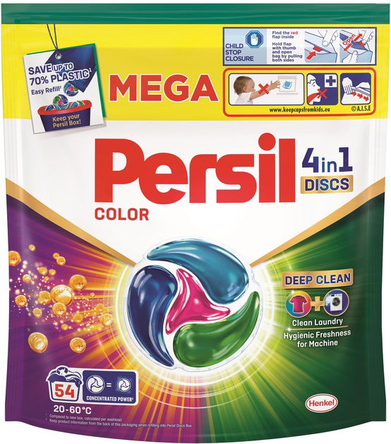 Skalbimo kapsulės PERSIL DISCS Color, 54 skalbimai