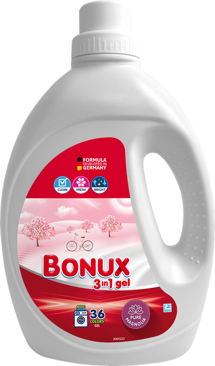 Skalbimo gelis BONUX PURE MAGNOLIA, 36 skalbimai, 1,8 l