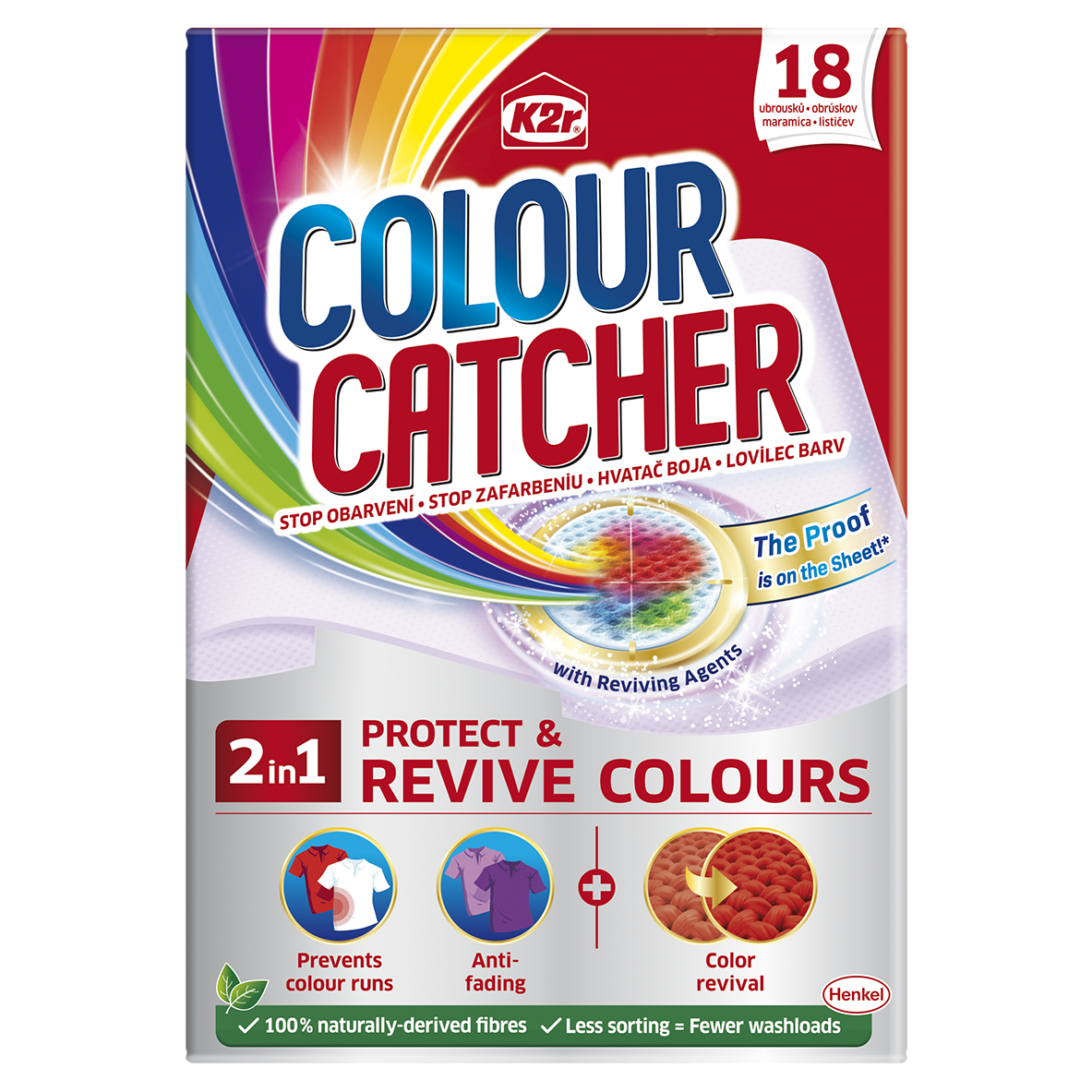 Skalbimo lapeliai K2R COLOUR CATCHER REVIVE COLOURS, 18 vnt