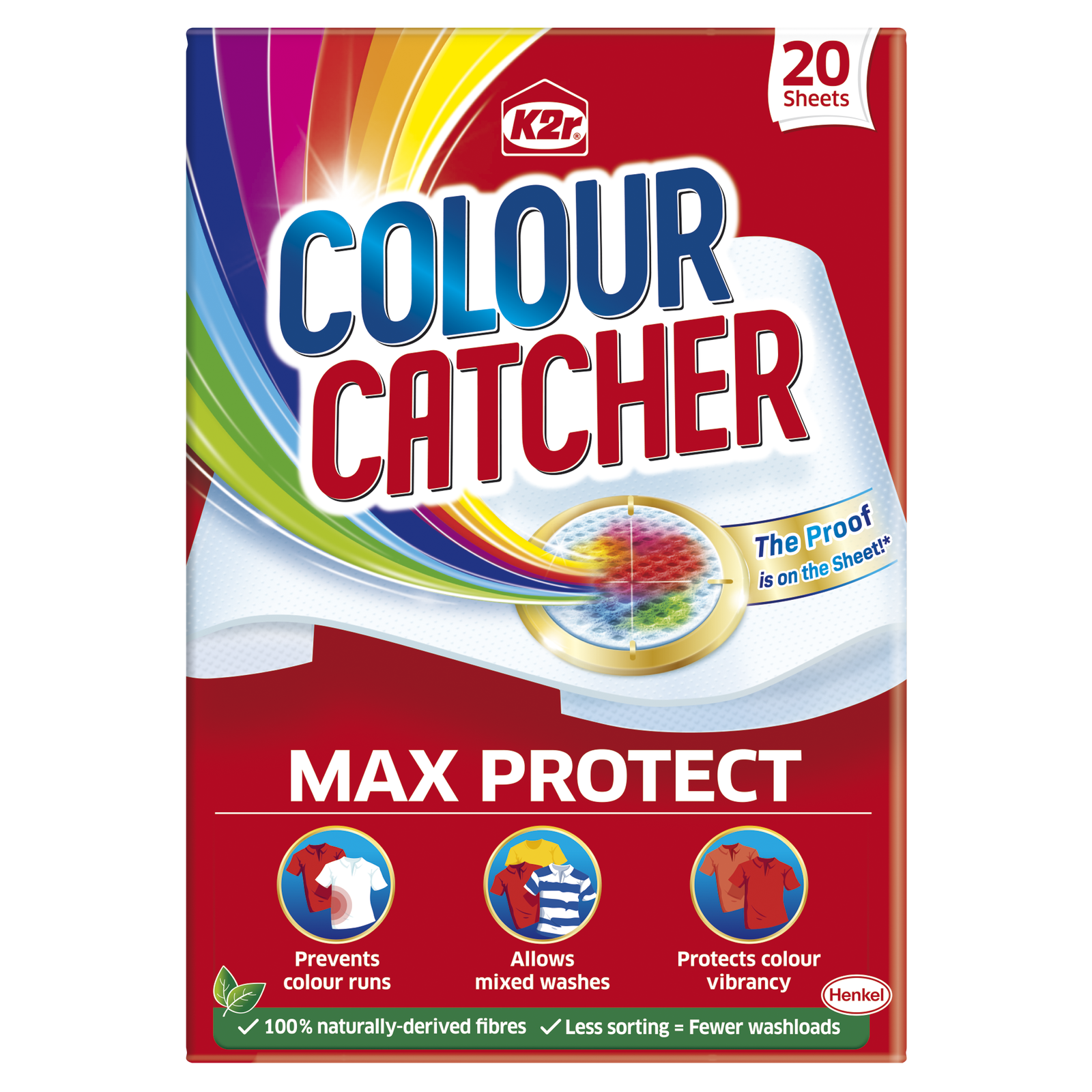 Skalbimo lapeliai K2R COLOUR CATCHER Core, 20 vnt