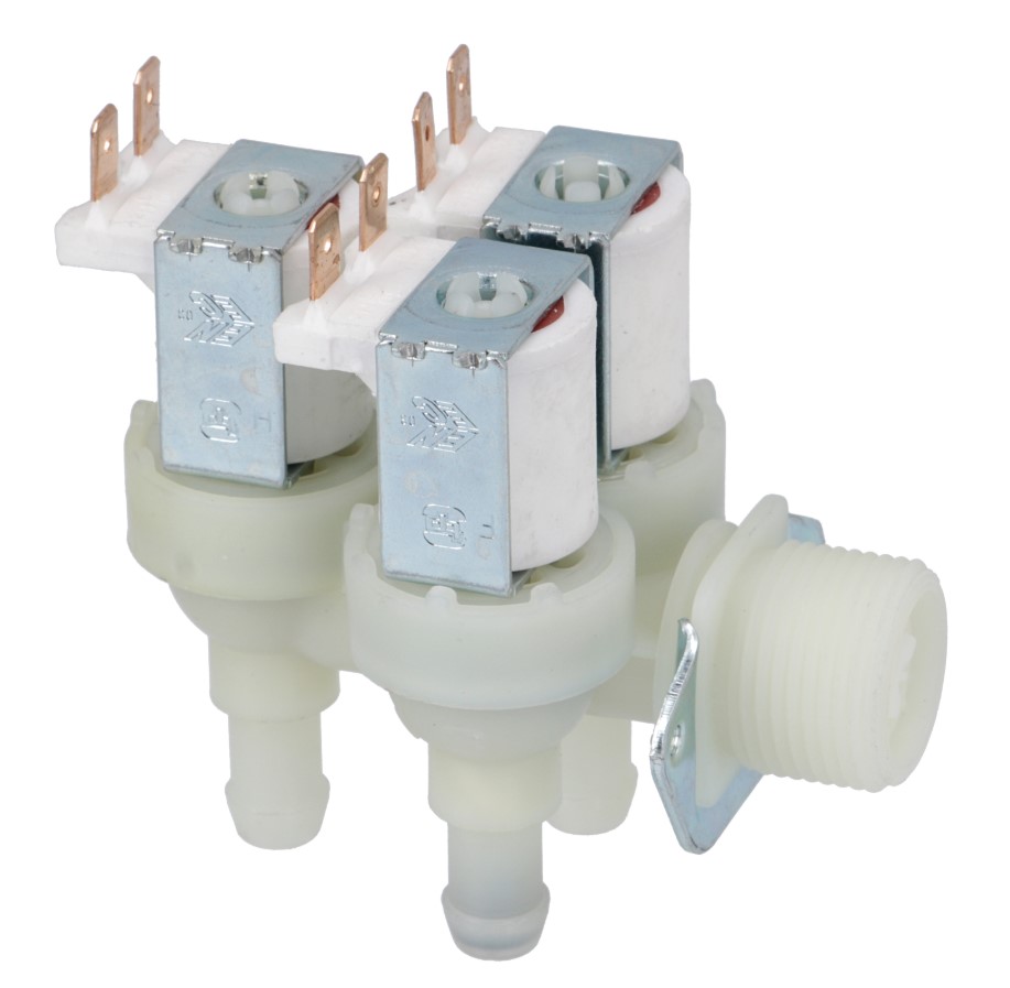 El. vožtuvas trigubas 90° kampu Ø10.5mm 1678012, 1678013, 1881620 MIELE