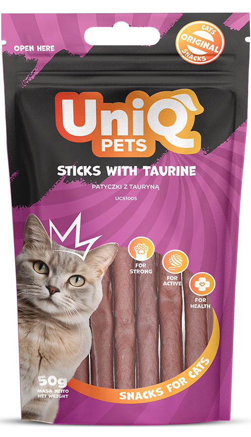 UNIQ PETS cat skanėstas su jautiena ir taurinu 50g