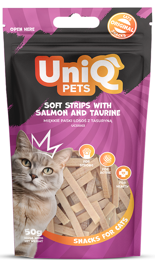 UNIQ PETS cat skanėstas su lašiša ir taurinu 50g