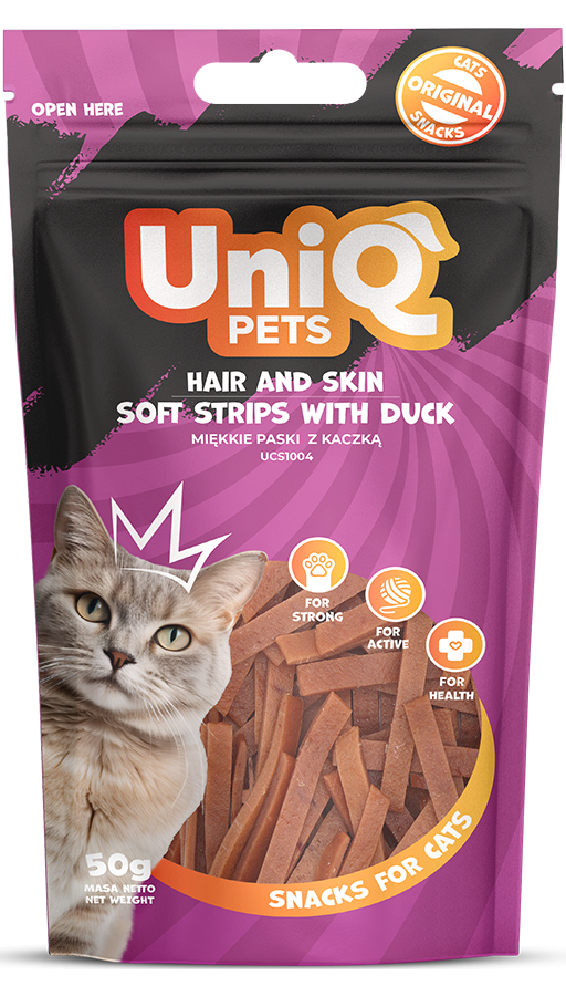 UNIQ PETS cat skanėstas antienos juostelės 50g