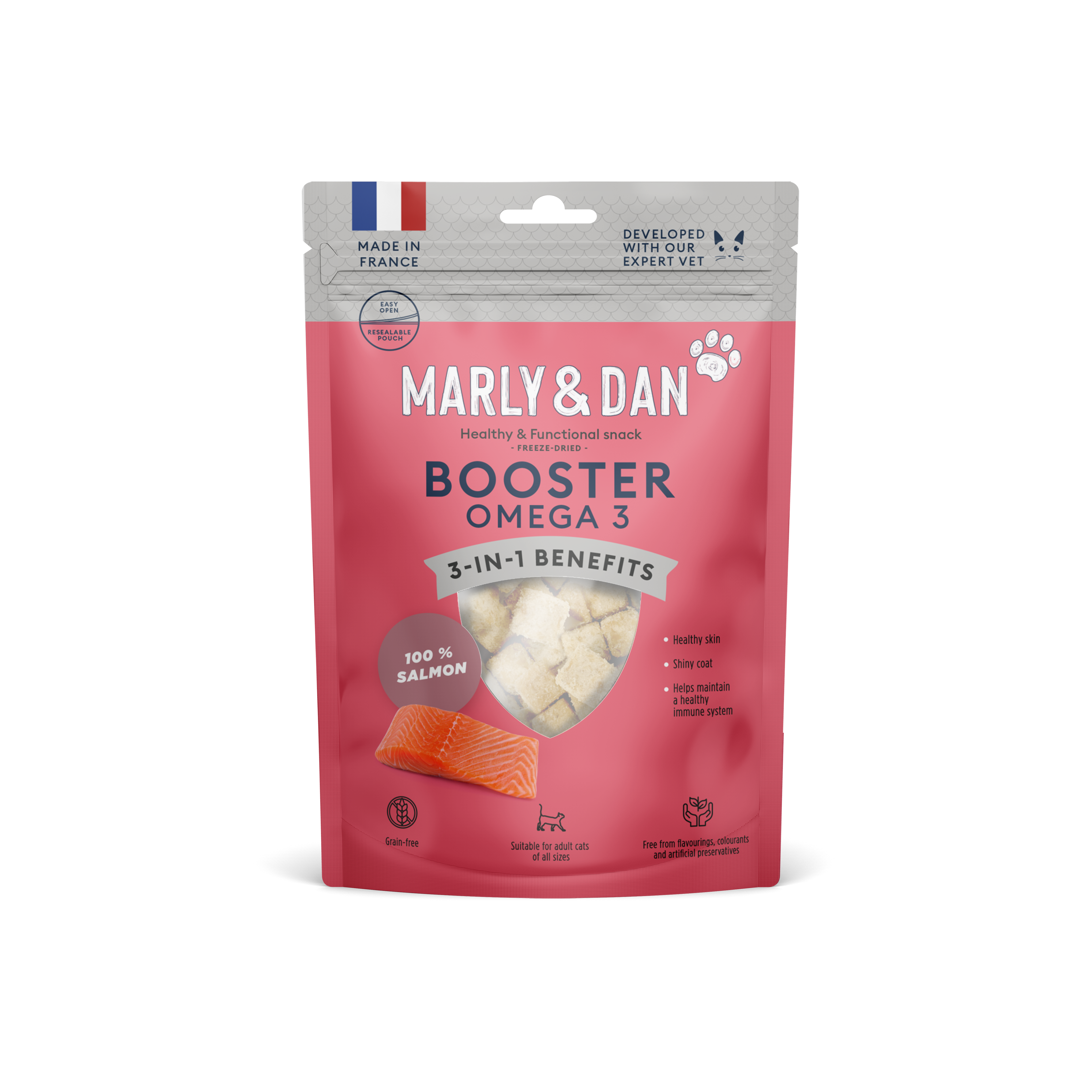 Marly & Dan liofilizuoti lašišos skanėstai katėms OMEGA 3