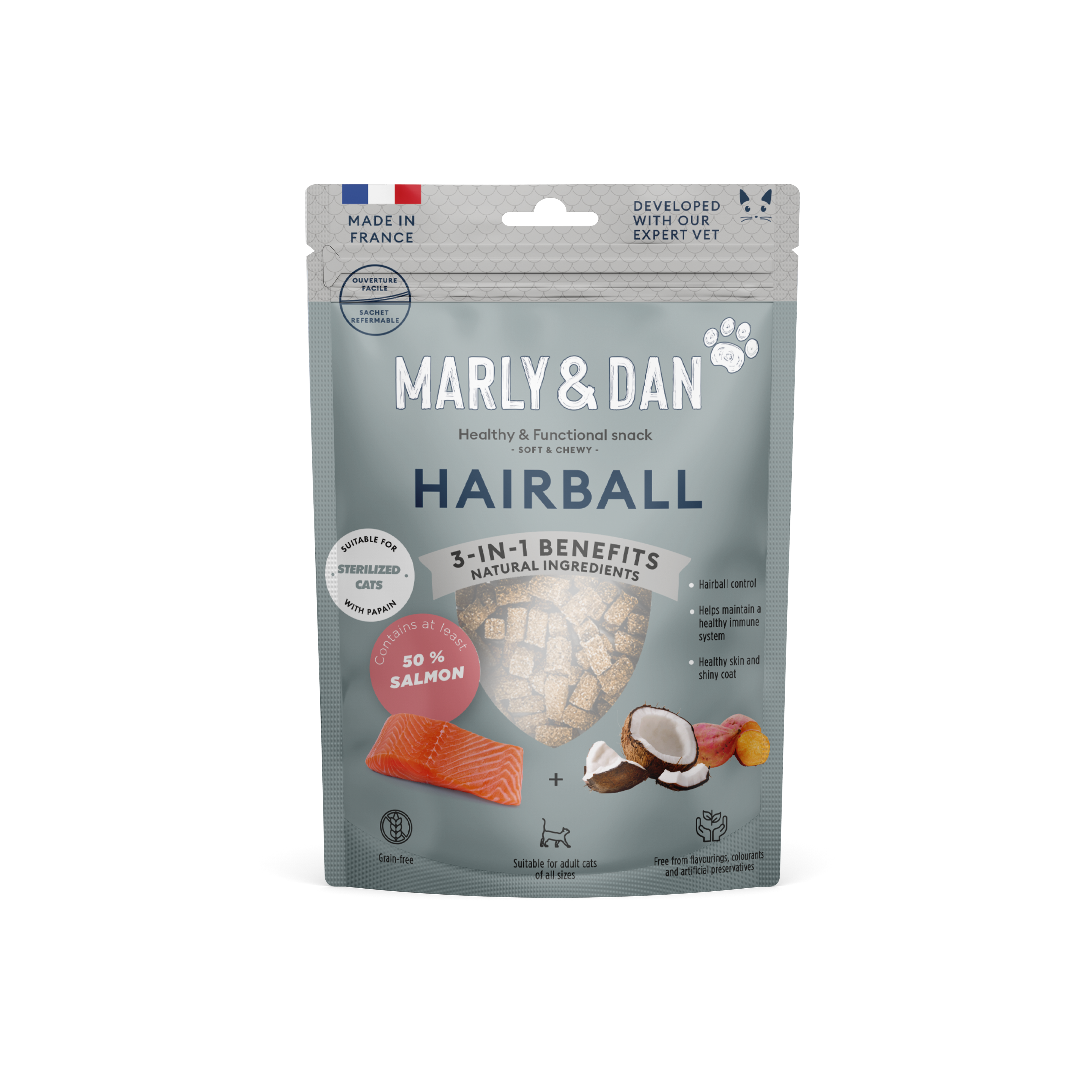 Marly & Dan minkšti skanėstai katėms HAIRBALL