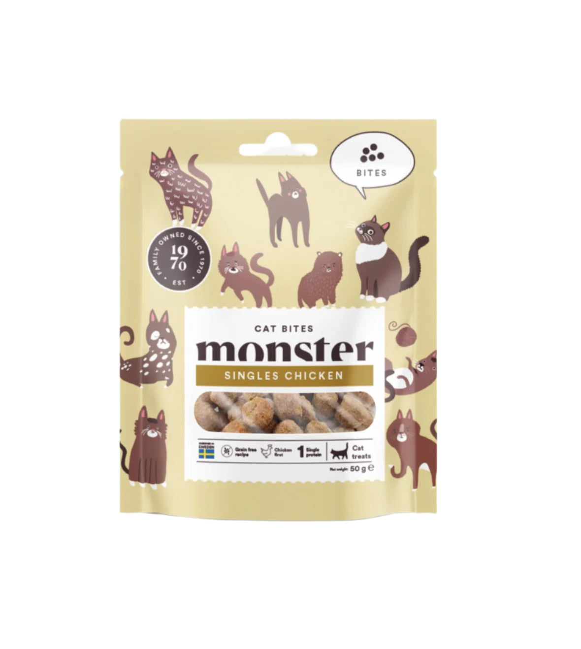 Monster Cat Bites skanėstai katėms su vištiena