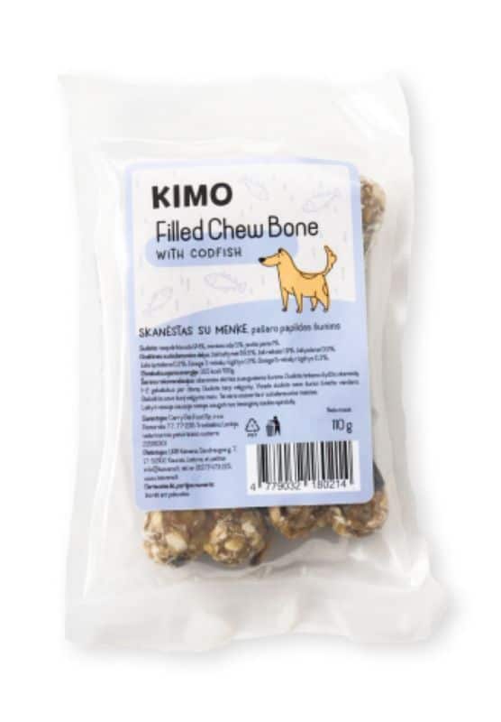 Kimo filled Chew Bone with Codfish - kaulas šunims su menke 110g (2vnt.)