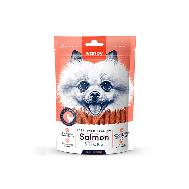 Wanpy Salmon Sticks lašišų lazdelės šunims, 100 g