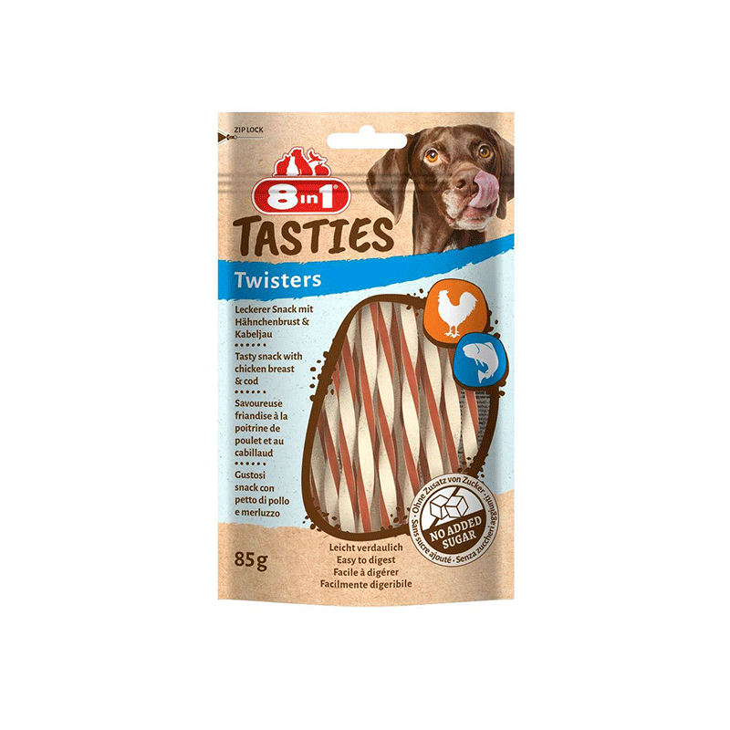 8in1 Tasties Twisters skanėstai šunims 5x85 g