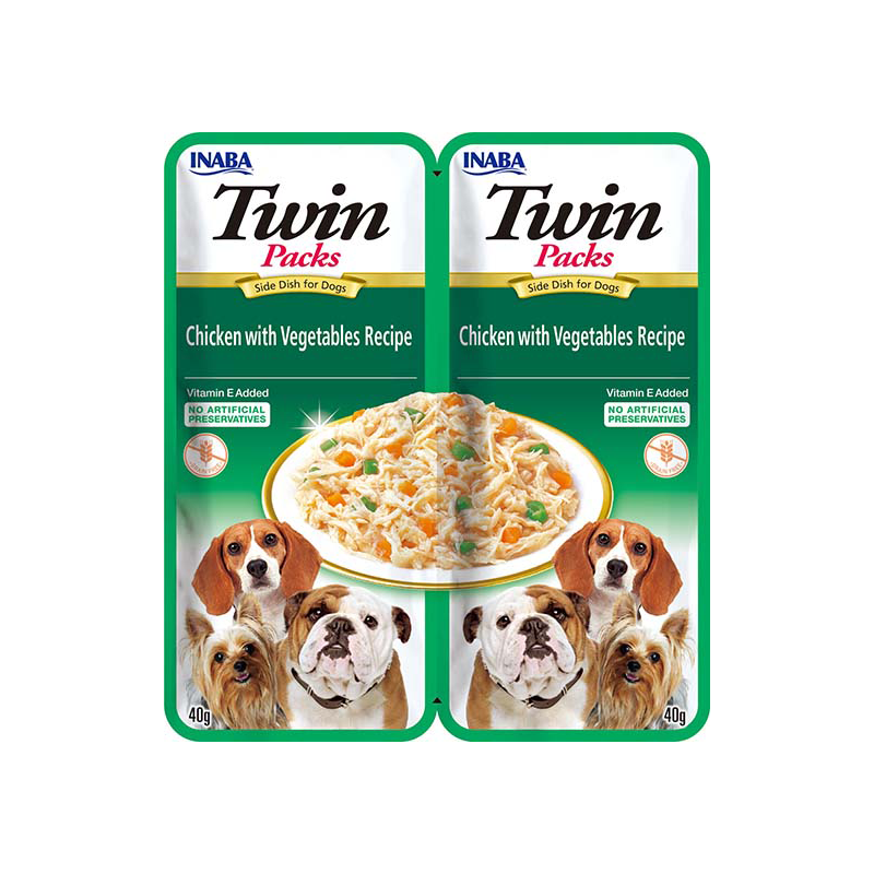 Ciao Twin Packs vištiena su daržovėmis sultinyje skanėstas šunims 12x40 g