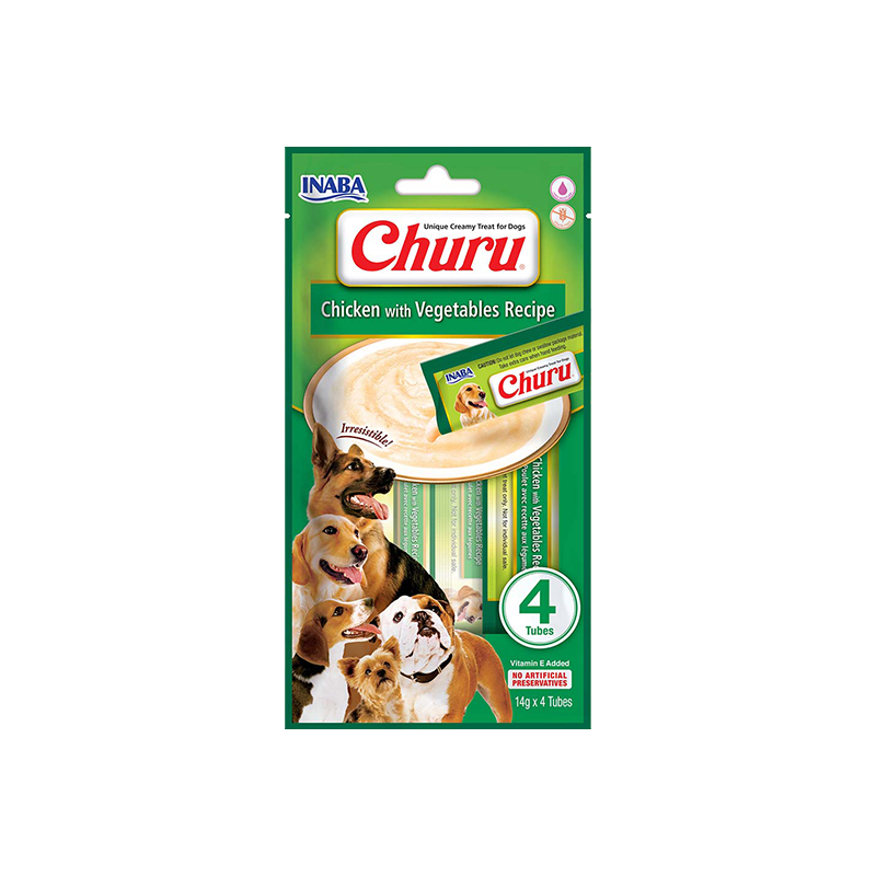 Churu kreminis skanėstas su vištiena ir daržovėmis šunims 12x56g