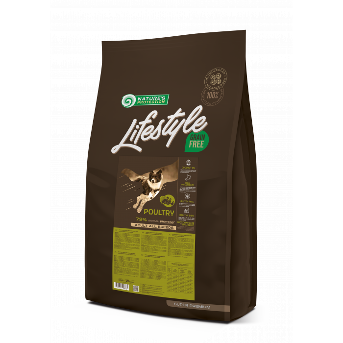 NATURE'S PROTECTION LIFESTYLE ALL BREEDS ADULT GRAIN FREE POULTRY SAUSAS PAŠARAS ŠUNIMS 10kg