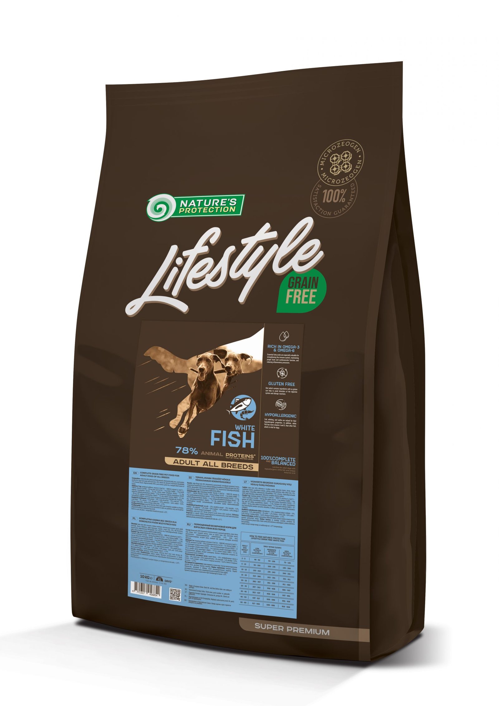 NATURE'S PROTECTION LIFESTYLE All Breeds Adult Grain Free White Fish Sausas pašaras šunims 10kg