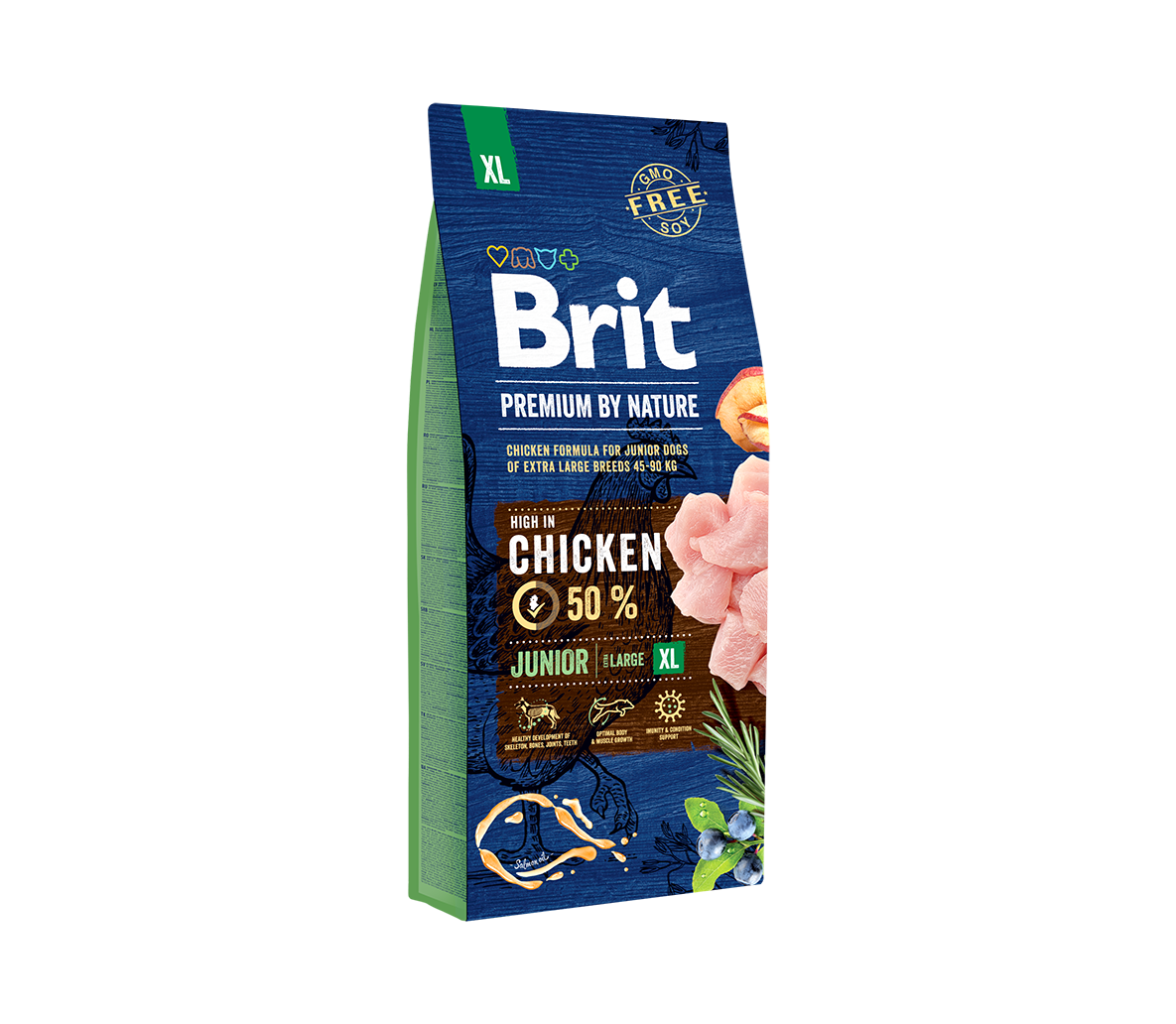 Brit Premium By Nature Junior XL sausas maistas šunims 15kg.