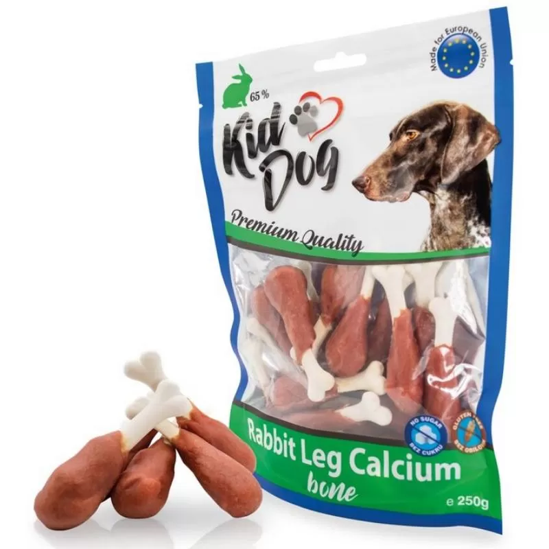 KIDDOG Bone šlaunelė su triušiena ir kalciu 80g.