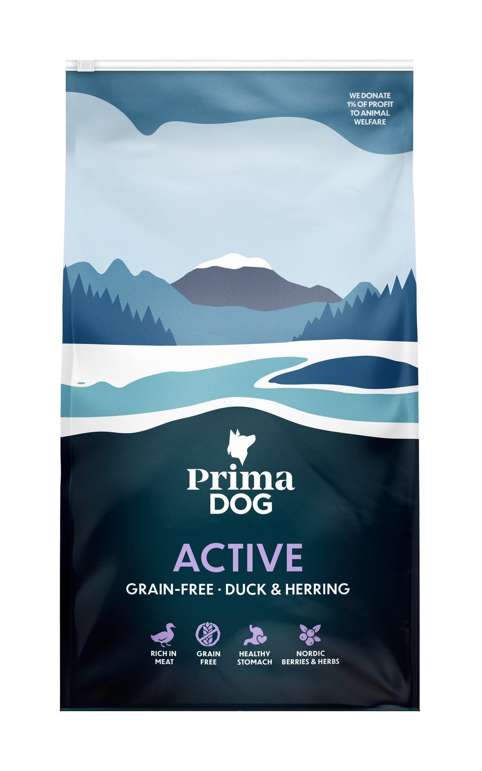 PRIMADOG Active Be Grūdų su Antiena ir silke 10kg.
