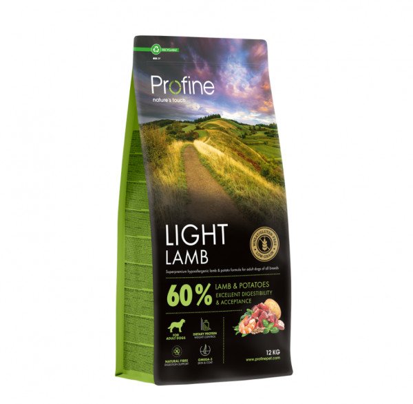 Profine Light Lamb sausas maistas šunims su ėriena 3kg. - 12kg. 3 kg Viršsvoriui
