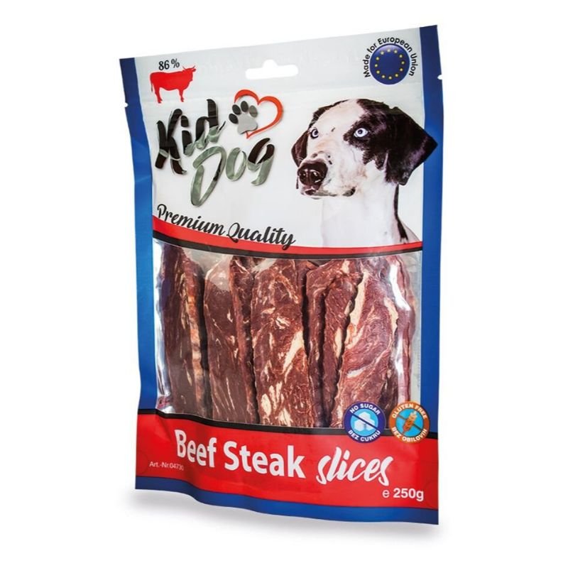 KIDDOG Slices Plačios Jautienos Juostelės 250g.