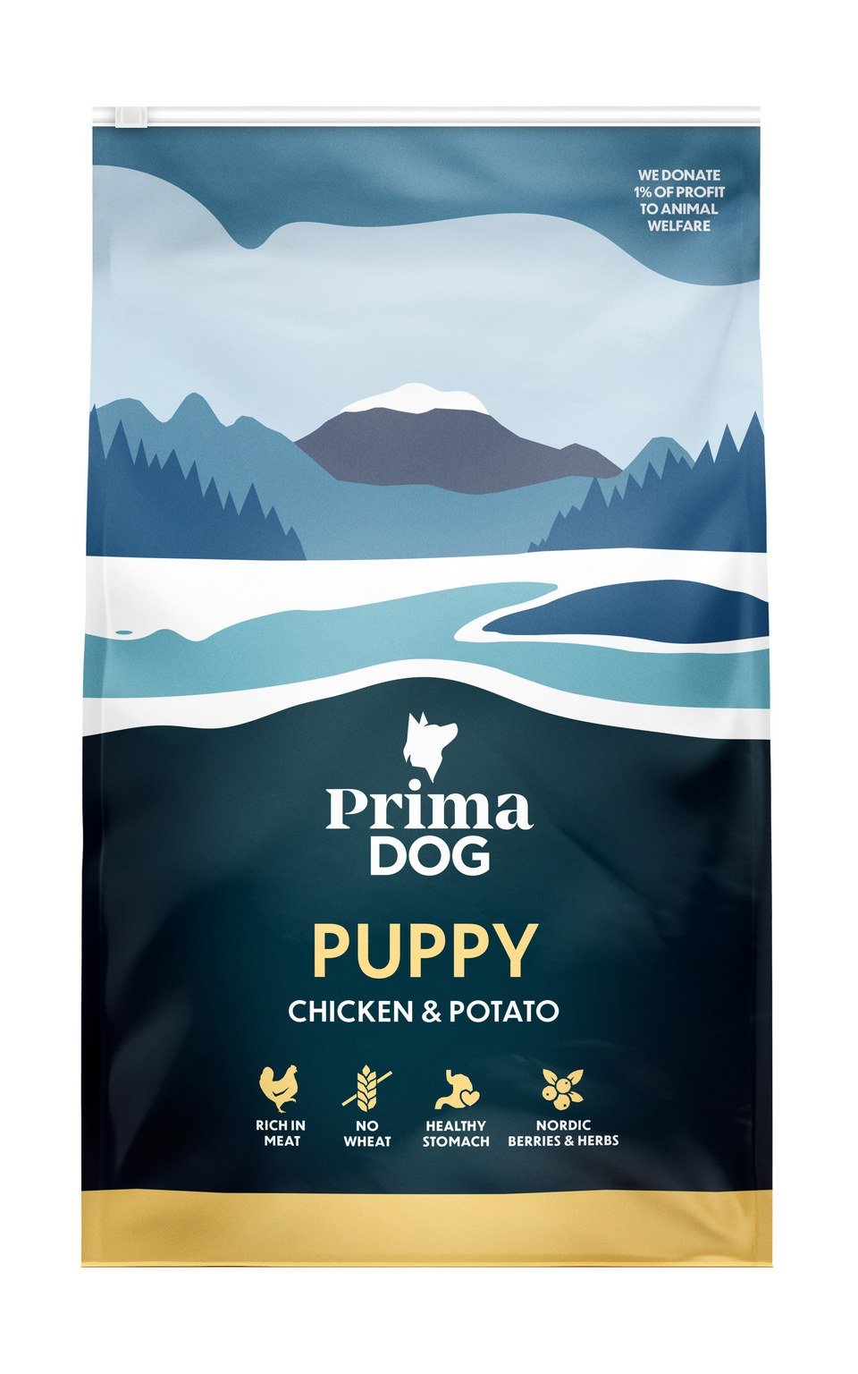 PRIMADOG vištiena bulvės visiems jauniems šuniukams 10kg.
