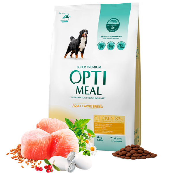 Optimeal™ Visavertis sausas maistas didelių veislių suaugusiems šunims – višta 4kg. - 20kg. 20 kg