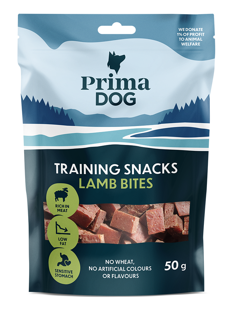 PRIMADOG treniravimo skanėstas šunims ėrienos kąsneliai 50g.