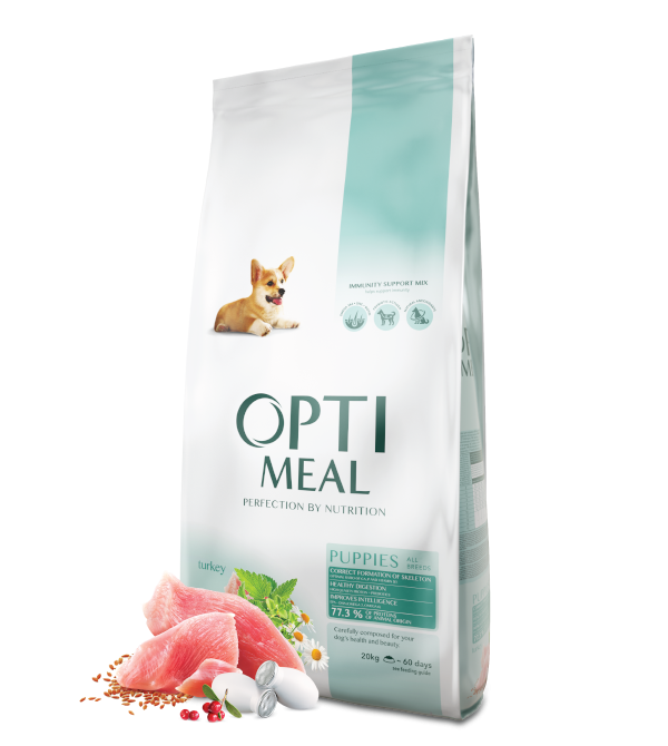 Optimeal™ Visavertis sausas maistas visų veislių šuniukams – kalakutas 1,5 kg - 12kg. 4 kg
