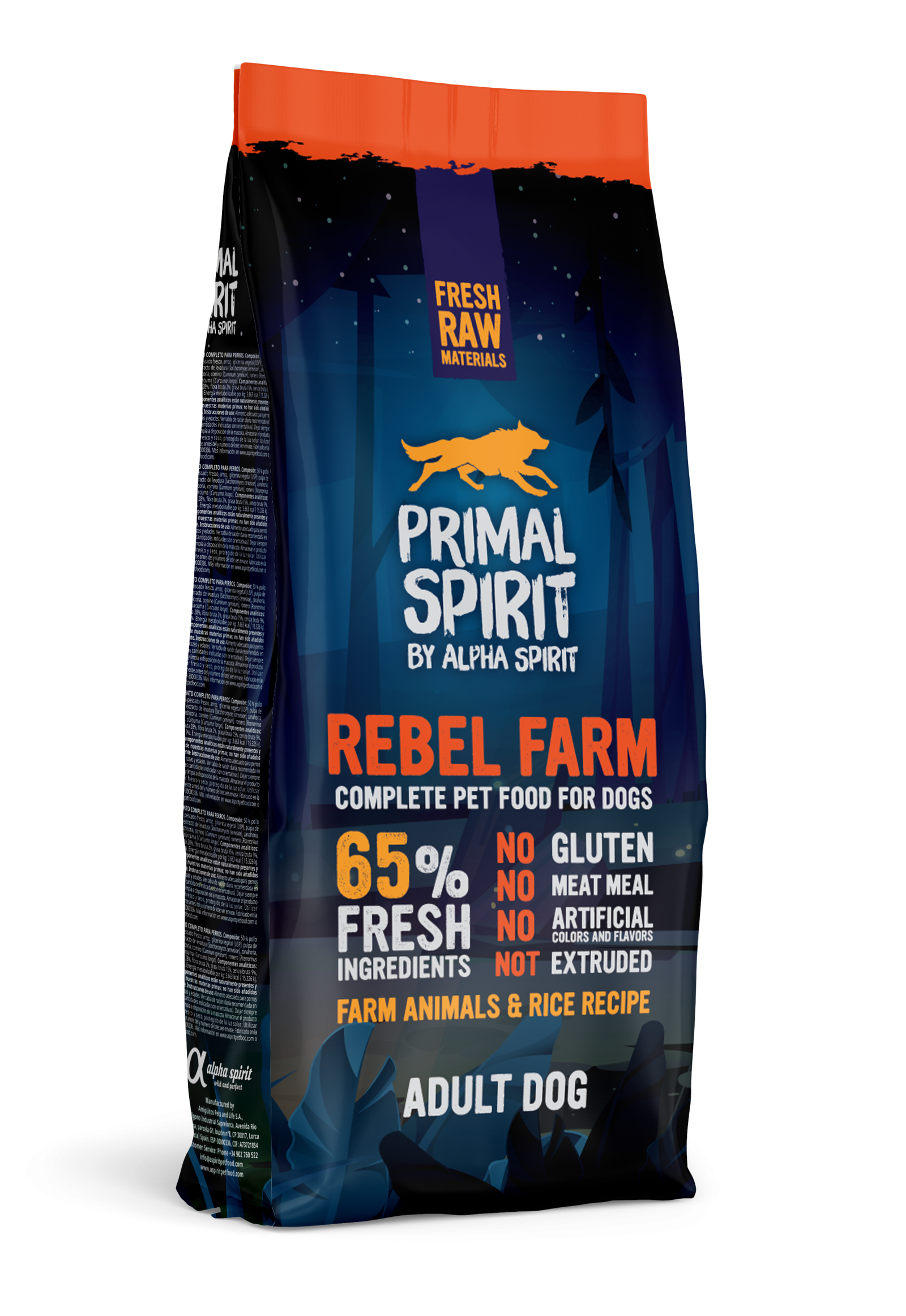 PRIMAL Rebel Farm Adult Dog Drėgnas Pašaras Šunims 12kg