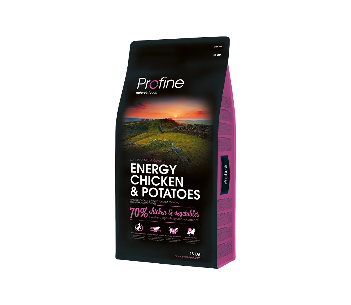Profine Energy Chicken sausas maistas šunims su vištiena 12kg