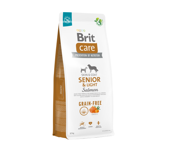Brit Care Grain-free Senior&Light Salmon sausas maistas vyresnio amžiaus šunims su lašiša 3kg. - 12kg. 3 kg
