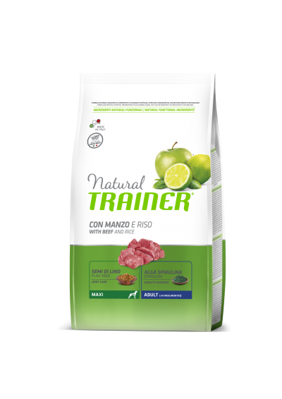 NATURAL TRAINER Sausas šunų maistas ADULT MAXI (Jautiena) 12kg