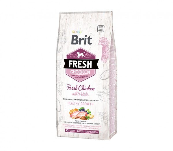 Brit Fresh Chicken with Potato Puppy sausas maistas šunims 2,5kg - 12kg. 12 kg