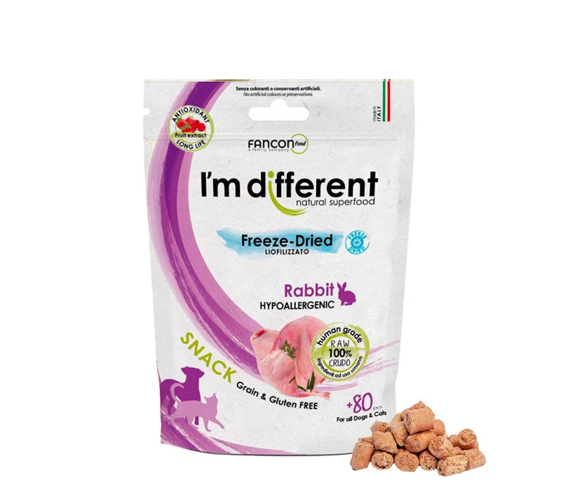 Liofilizuoti triušienos skanėstai šunims ir katėms "I'm Different"