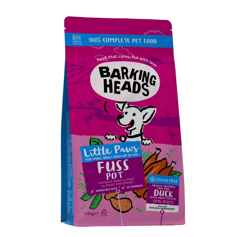 BARKING HEADS Paws Fuss Pot Small pašaras mažiems šunims 1,5kg.