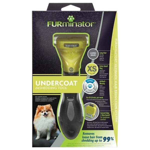 Furminatorius Undercoat deShedding Toy Dog ilgaplaukiams šunims, XS