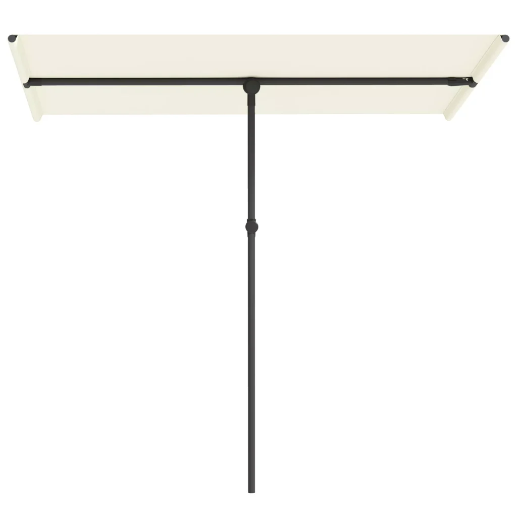 Lauko skėtis 180 laipsnių kampu pasukamas 150x205cm, Smėlio spalvos
