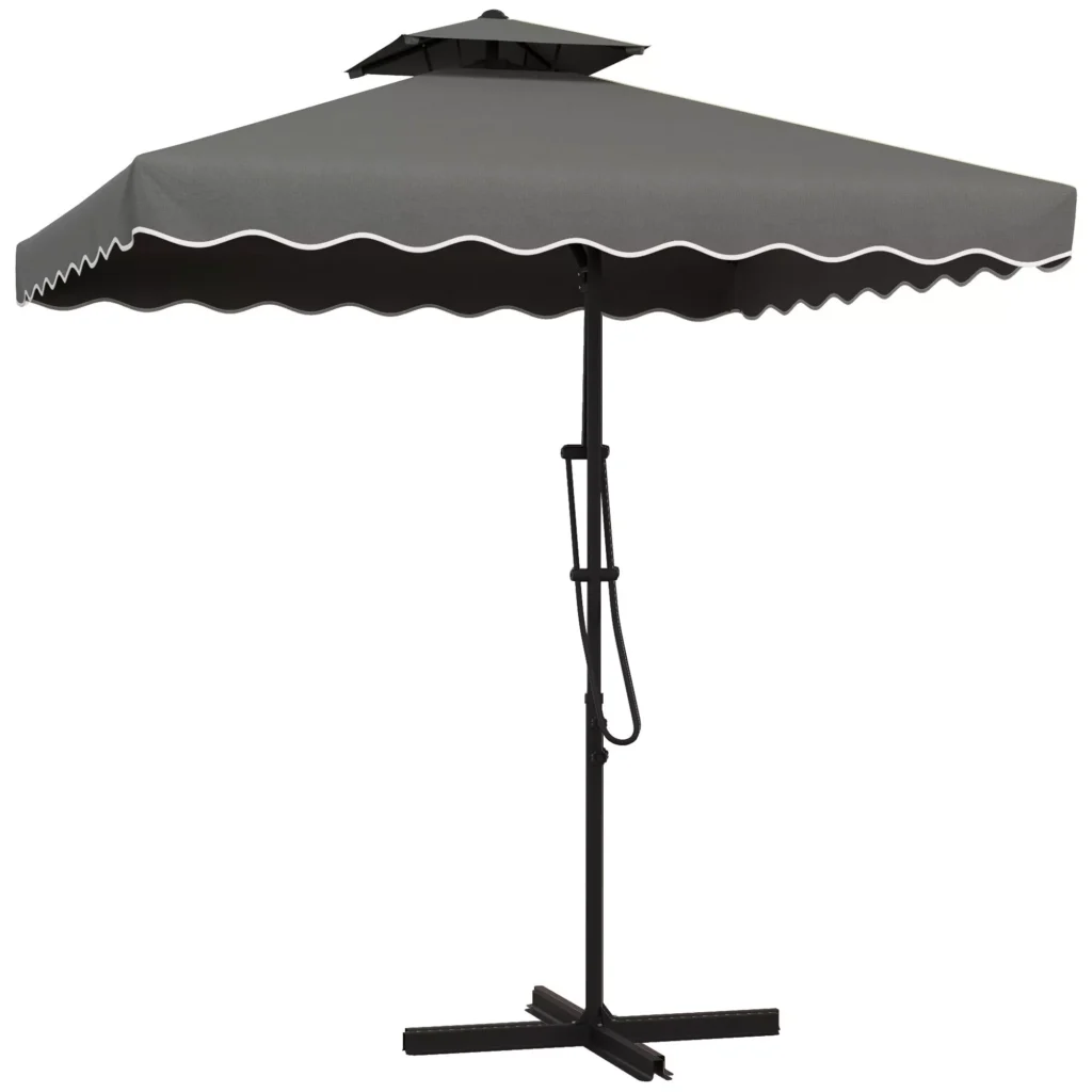 Sodo skėtis 243x243cm su apsauga nuo UV spindulių - tamsiai pilkas