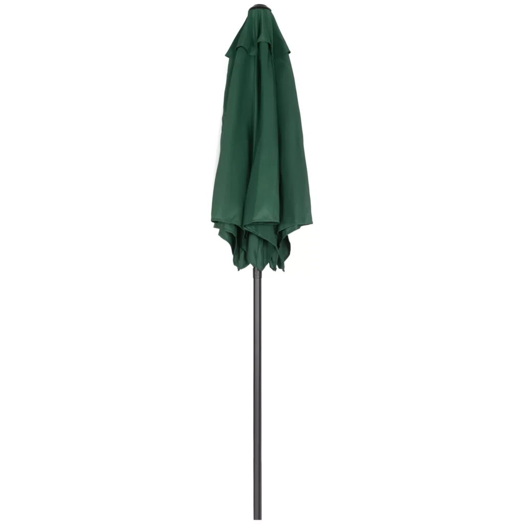 Outsunny skėtis nuo saulės Ø196 cm, skėtis nuo saulės su lenkimo funkcija, šešiakampis balkono skėtis, paplūdimio skėtis, atsparus vėjui, stabilus, rinkos skėtis, skėtis su rankena, apsauga nuo saulės paplūdimiui, balkonui, sodui, žalias