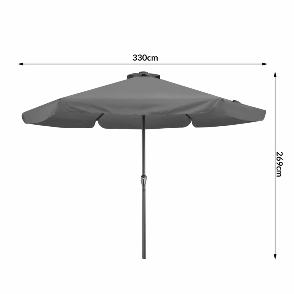 LED saulės skėtis Atėnai antracitas Ø330cm