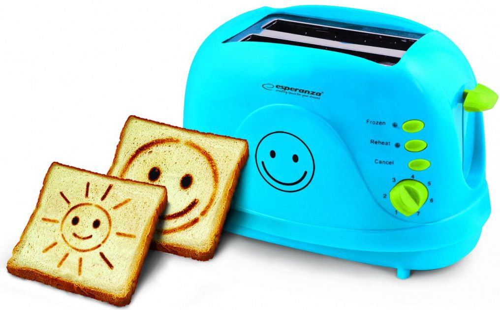 Toaster Esperanza Smiley Blue (ECT003B)