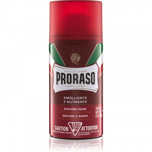 Proraso Red Barbe Dure Shaving Foam Veido odą minkštinančios skutimosi putos, 300ml