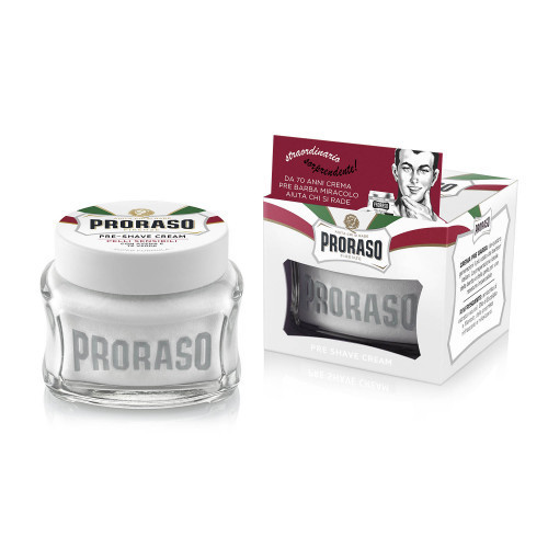 Proraso White Pre-Shave Jautrios odos kremas prieš skutimąsi, 100ml