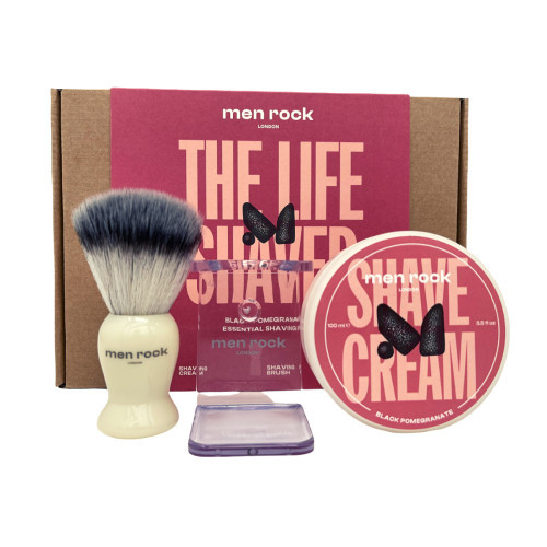 Men Rock The Life Shaver Black Pomegranate Essential Shaving Kit Skutimosi priemonių rinkinys, 1vnt.