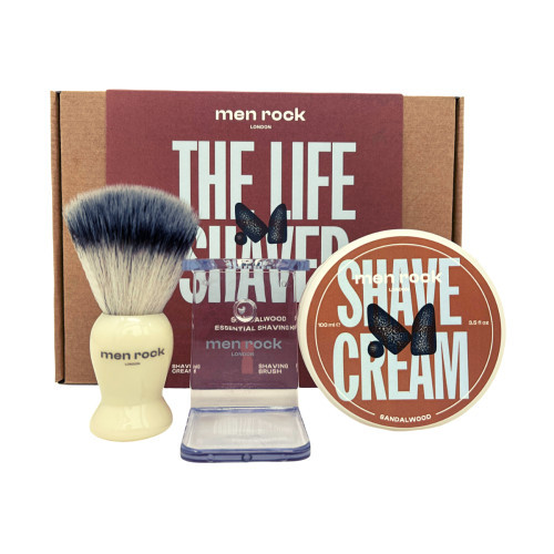 Men Rock The Life Shaver Sandalwood Essential Shaving Kit Skutimosi priemonių rinkinys, 1vnt.