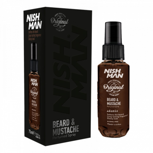 Nishman Beard & Mustache Perfumed Spray Adonis Barzdos ir ūsų kvepalai, 75ml